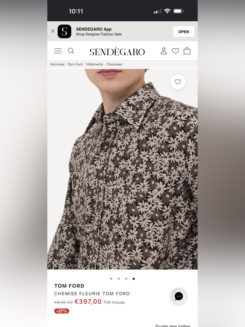 Tom Ford style Oliver + Harris Brown and Cream Floral-Print Dress Shirt
